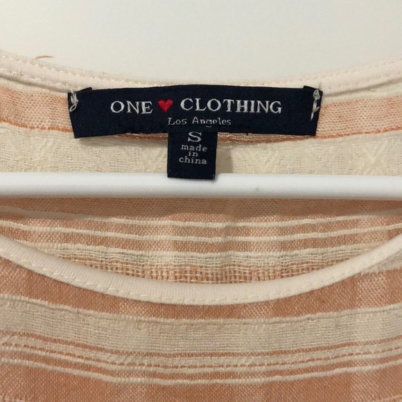 One Clothing Salmon and White Striped Dress Size: S - Picture 4 of 4